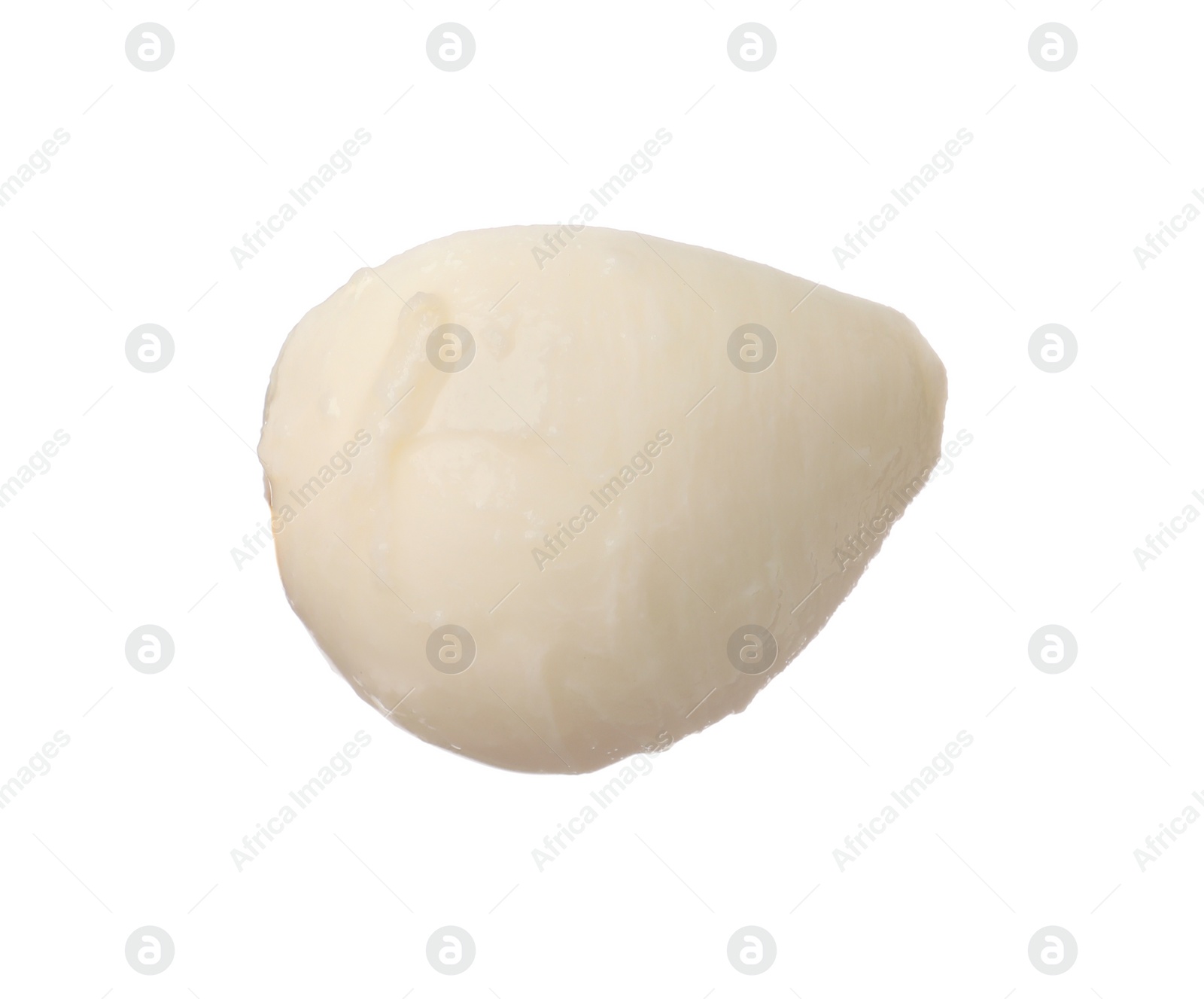 Photo of One ball of mozzarella cheese isolated on white