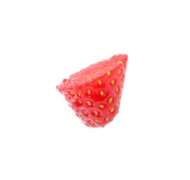 Photo of Piece of delicious ripe strawberry isolated on white