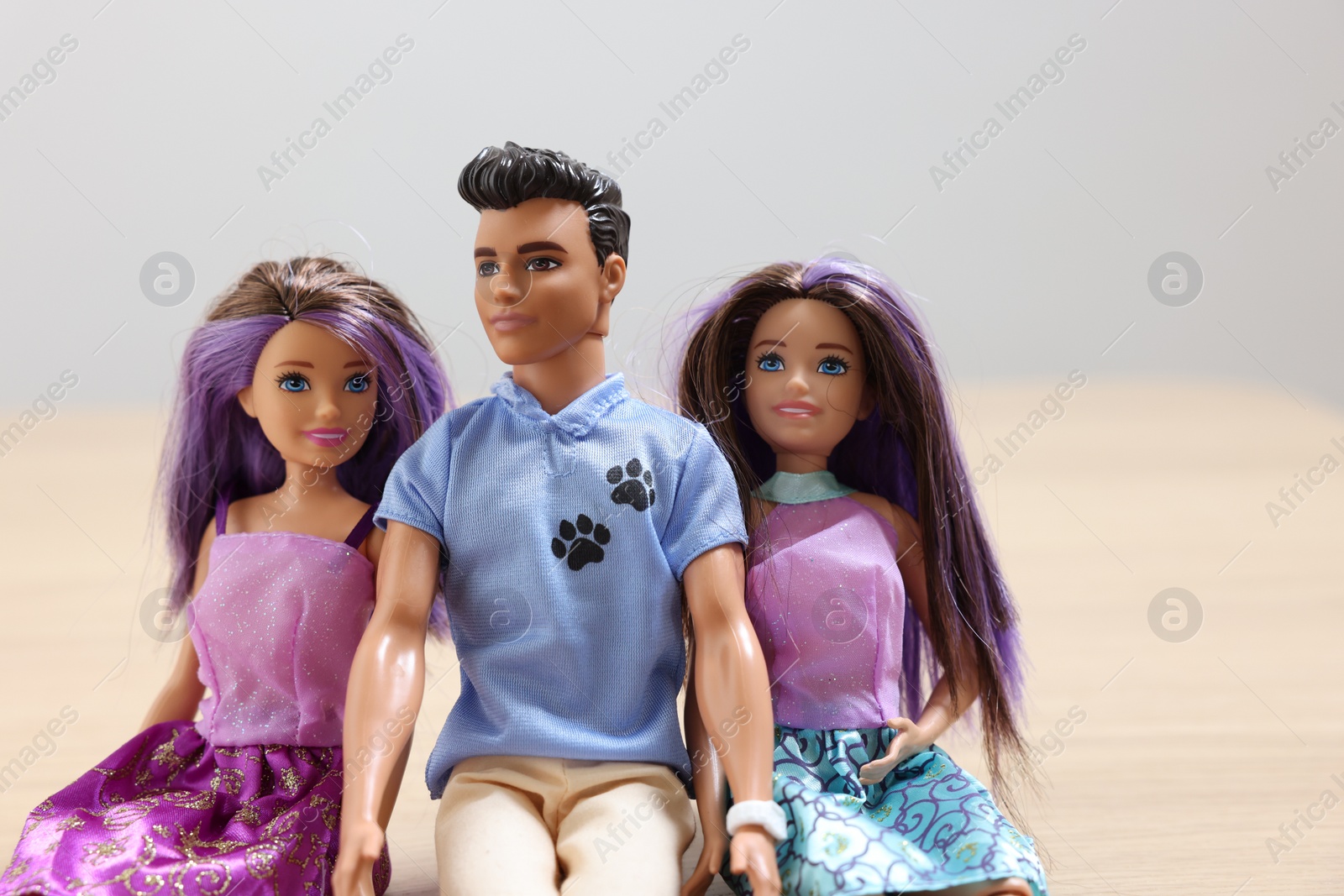 Photo of Leiden, Netherlands - September 20, 2023: Stylish Barbie and Ken dolls on blurred background