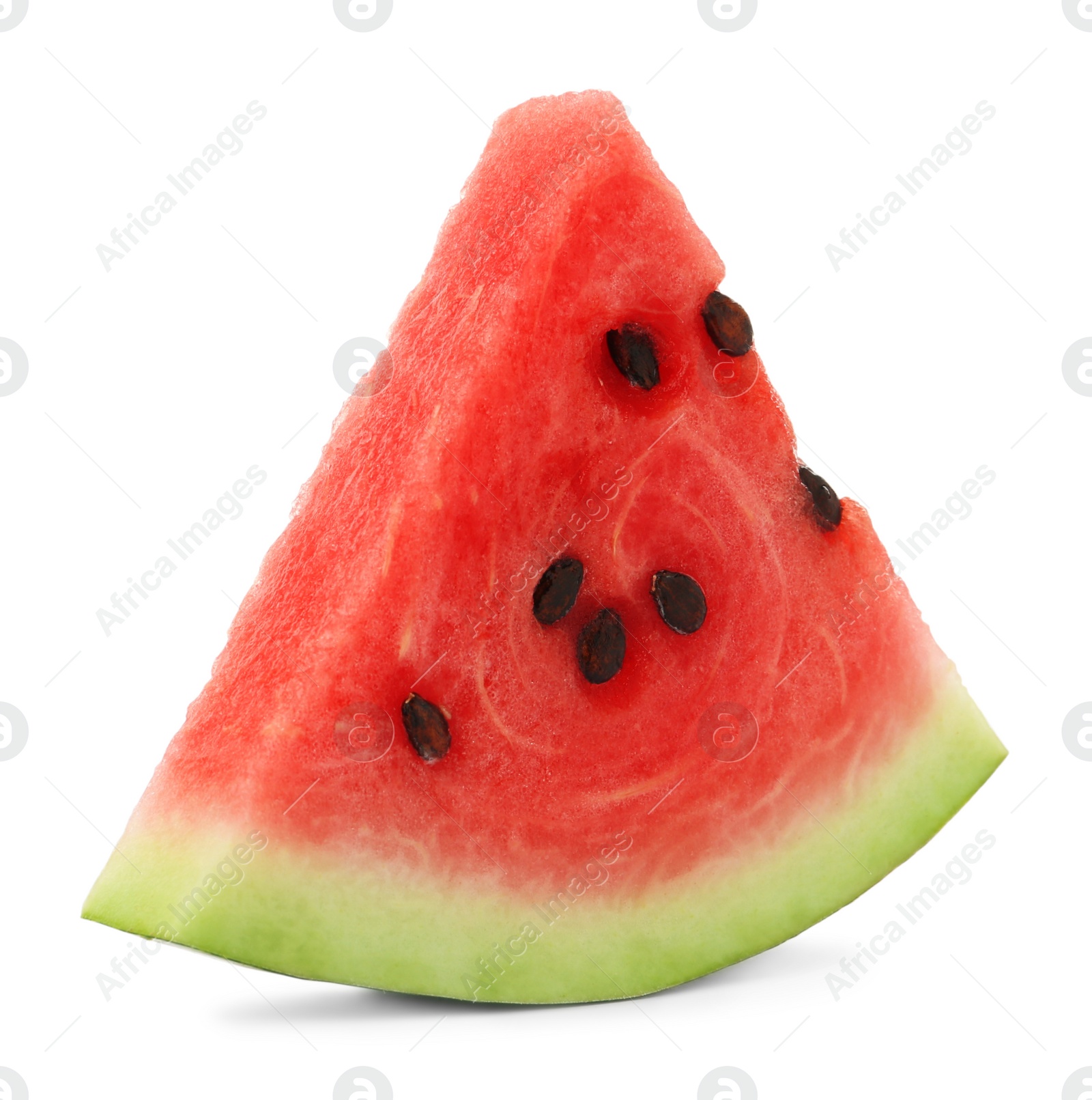 Photo of Slice of delicious ripe watermelon isolated on white