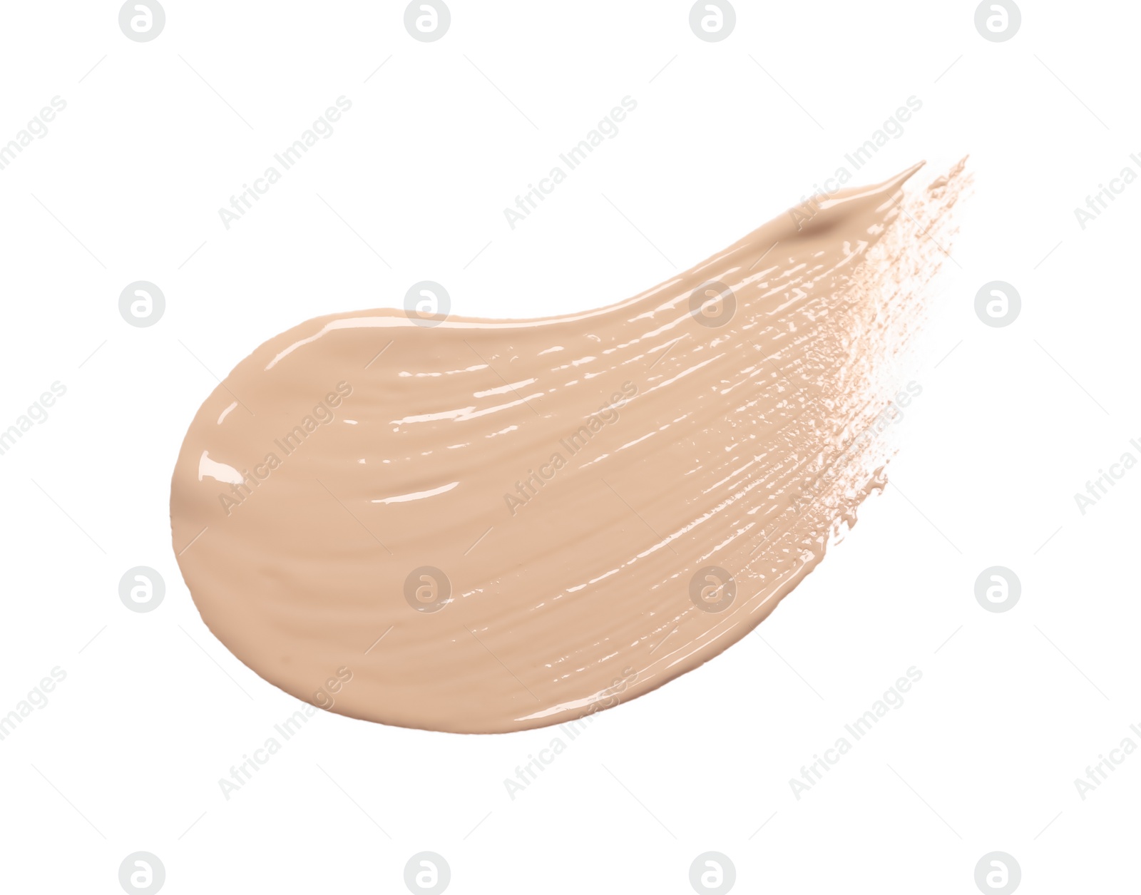 Photo of Smear of skin foundation isolated on white, top view