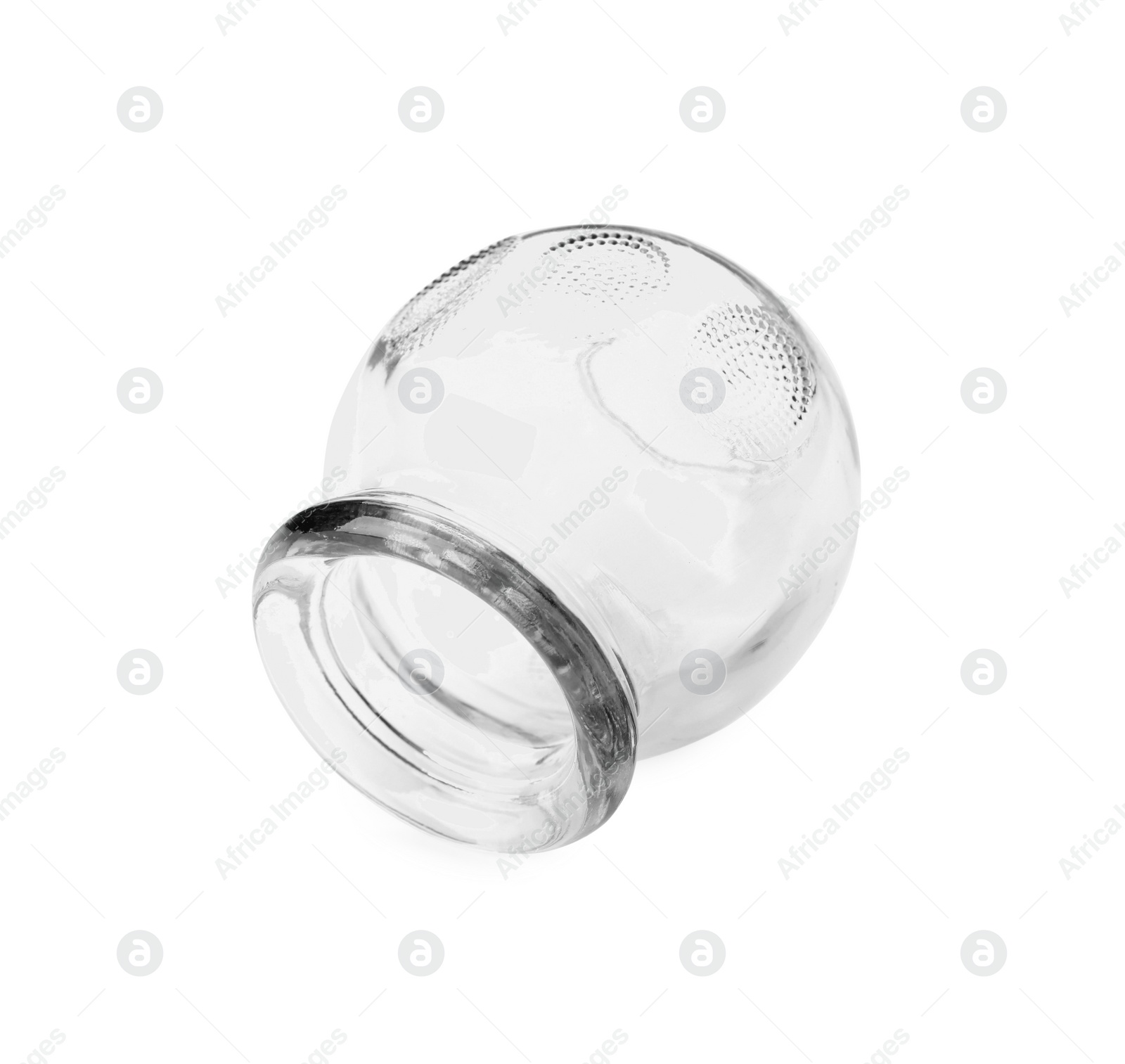 Photo of One glass cup isolated on white. Cupping therapy