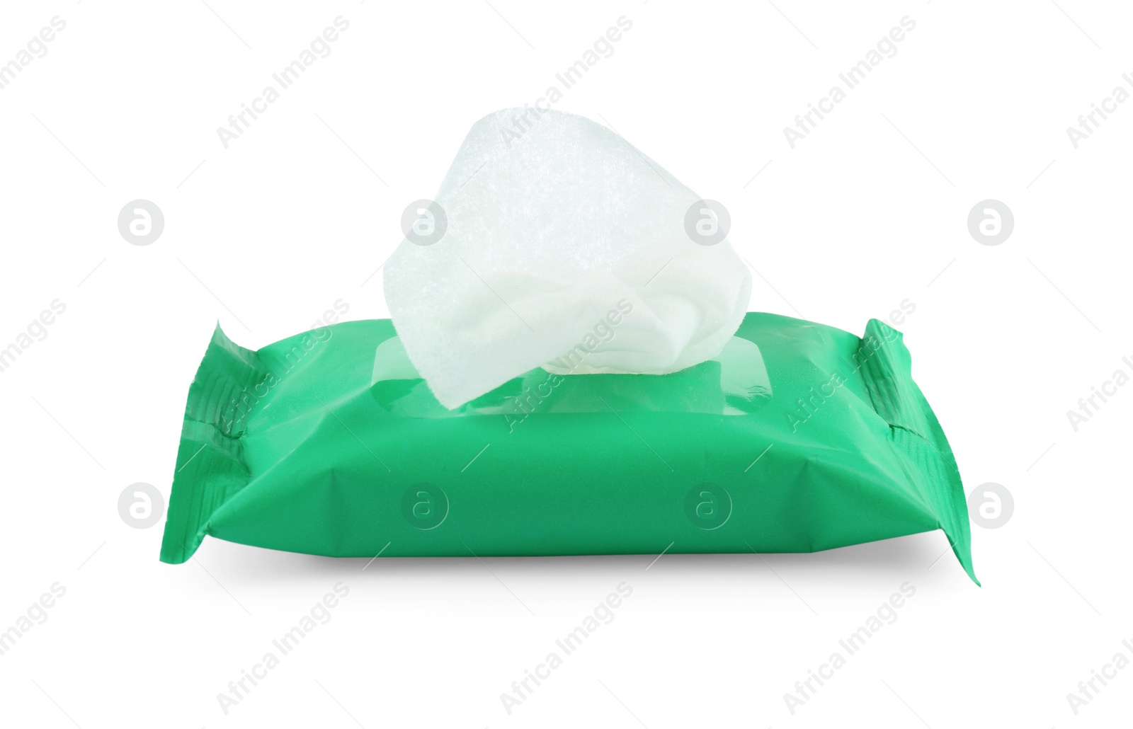 Photo of Wet wipes flow pack isolated on white