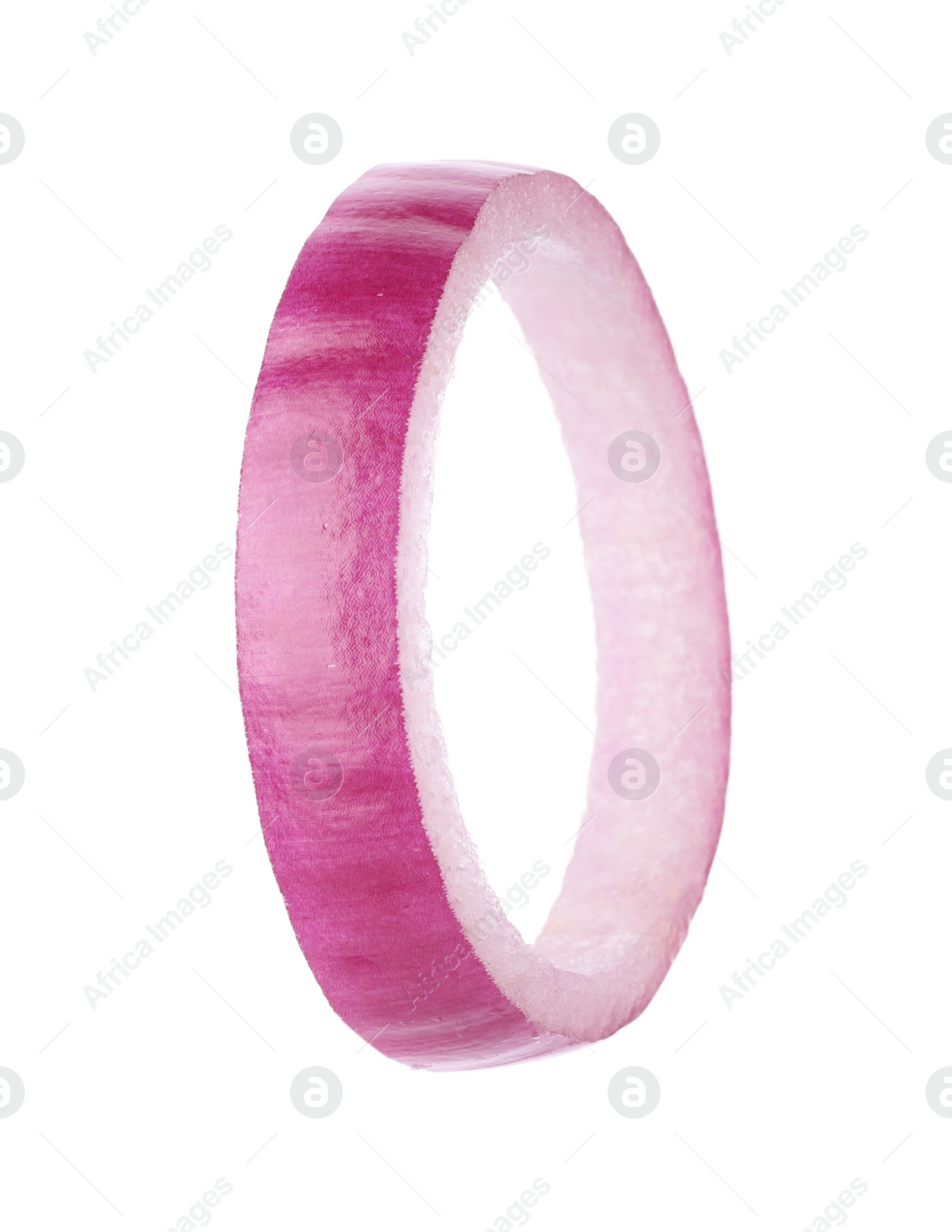 Photo of Ring of fresh red onion isolated on white