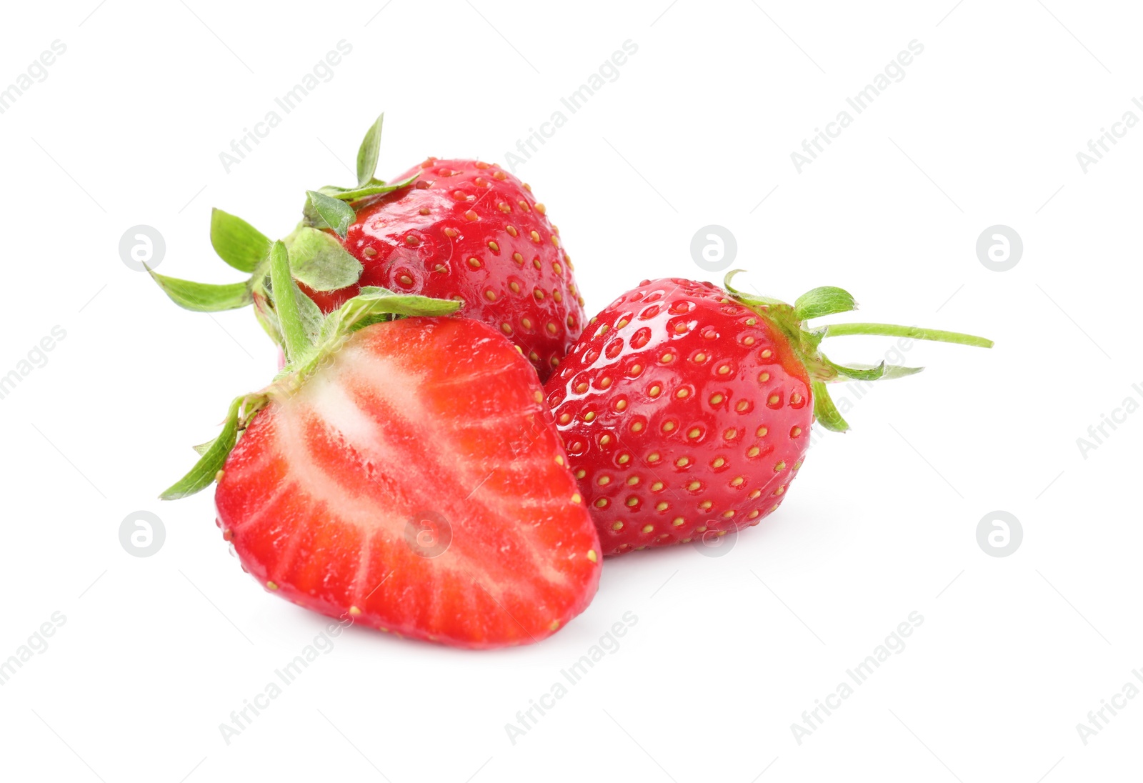 Photo of Delicious fresh ripe strawberries isolated on white