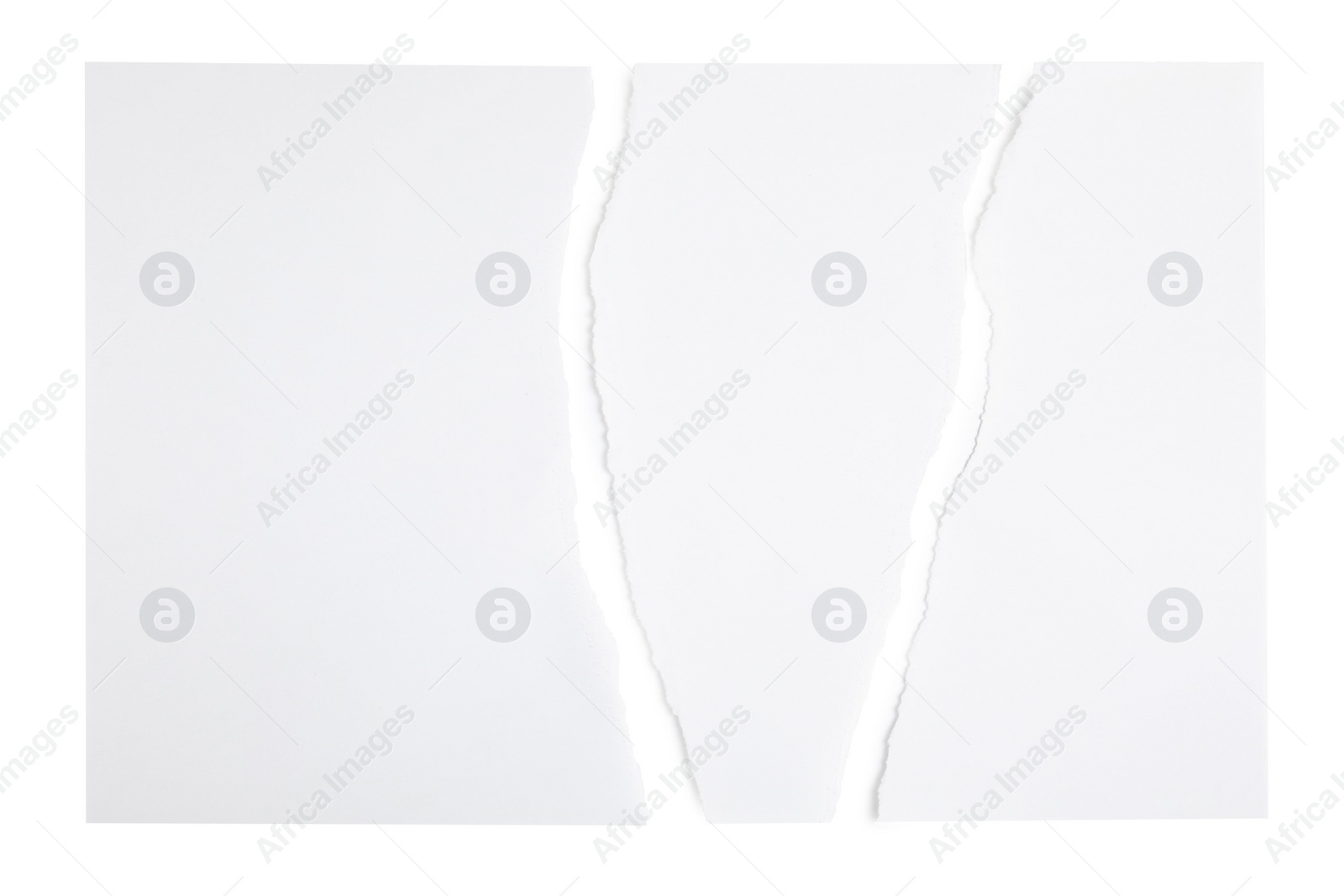 Photo of Torn paper isolated on white, top view. Space for text