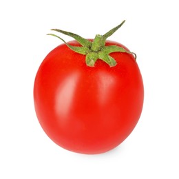 Photo of One ripe cherry tomato isolated on white