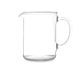 Empty glass measuring cup isolated on white