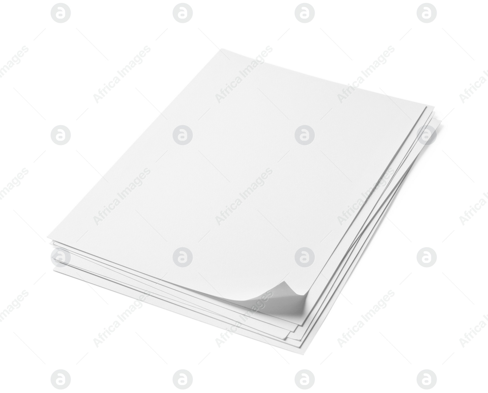 Photo of Stack of paper sheets on white background