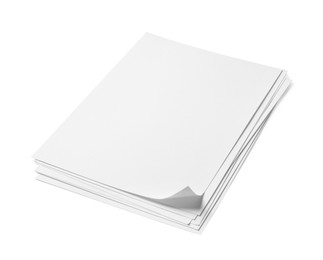 Photo of Stack of paper sheets on white background