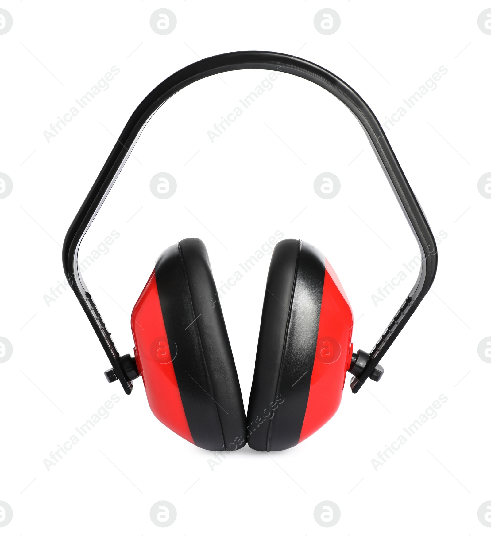 Photo of Protective headphones isolated on white. Safety equipment