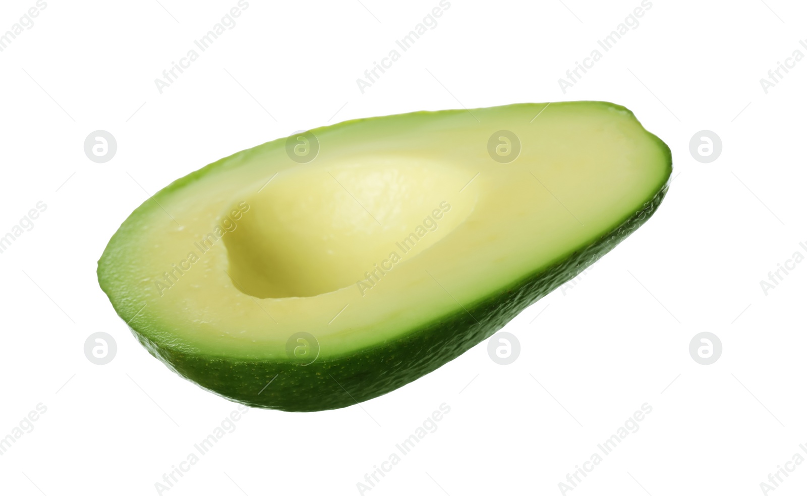 Photo of Half of ripe avocado isolated on white