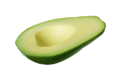 Photo of Half of ripe avocado isolated on white