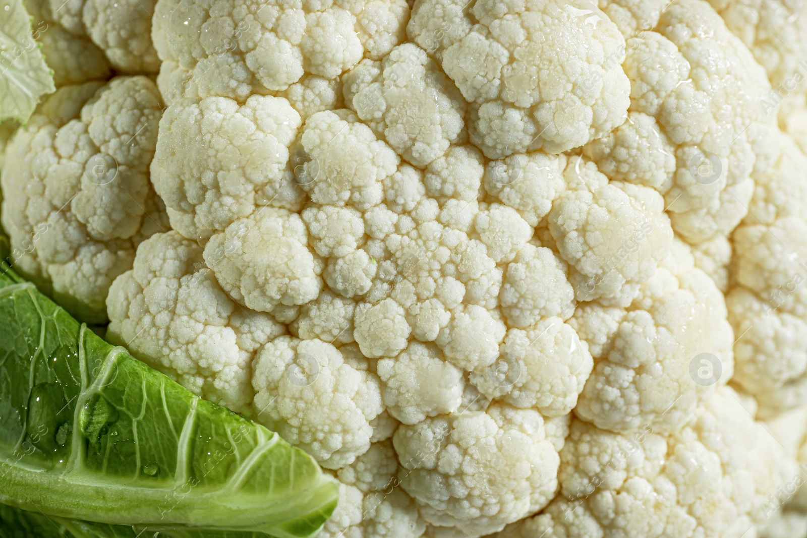 Photo of Closeup view of fresh whole cauliflower as background