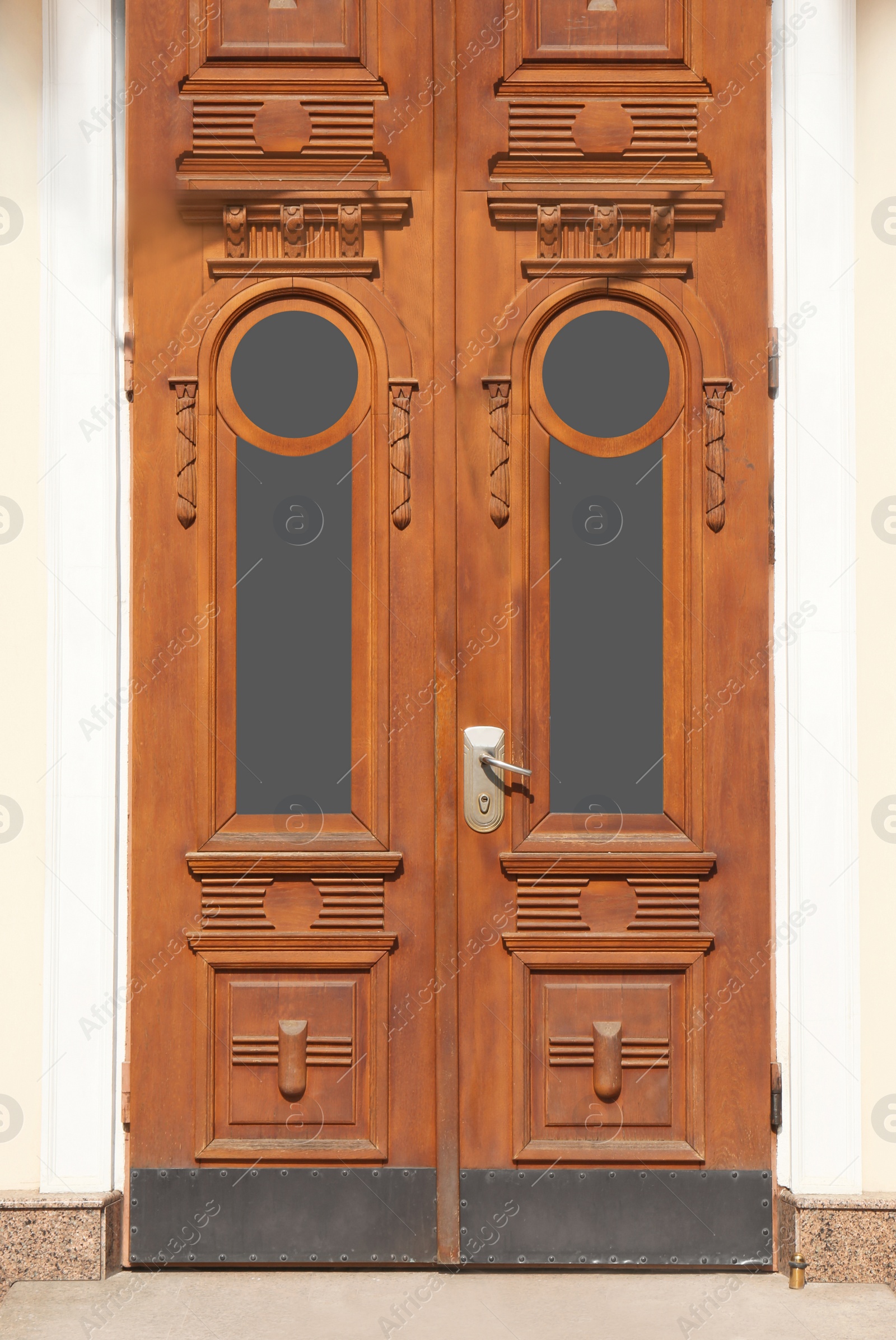 Photo of Big vintage wooden door of old building