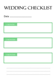 Wedding checklist. Empty planner for party organization, illustration