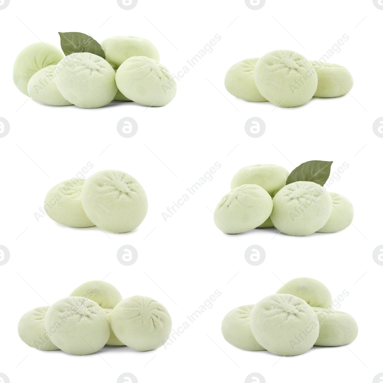 Image of Set of uncooked dumplings isolated on white