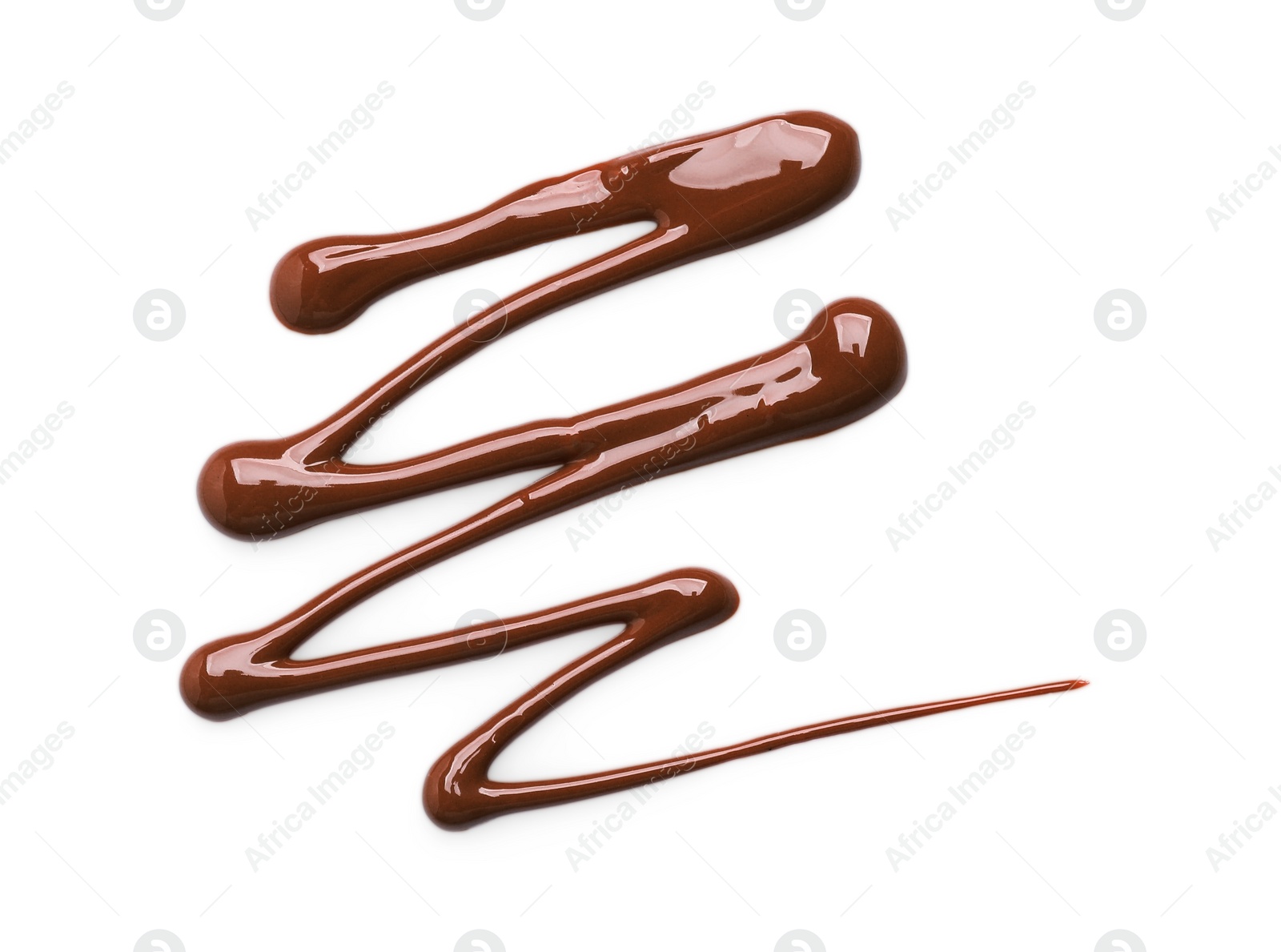 Photo of Smear of milk chocolate paste isolated on white, top view