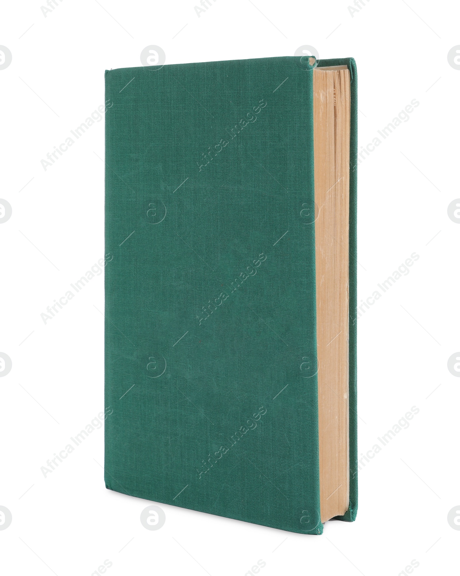 Photo of Closed old hardcover book isolated on white