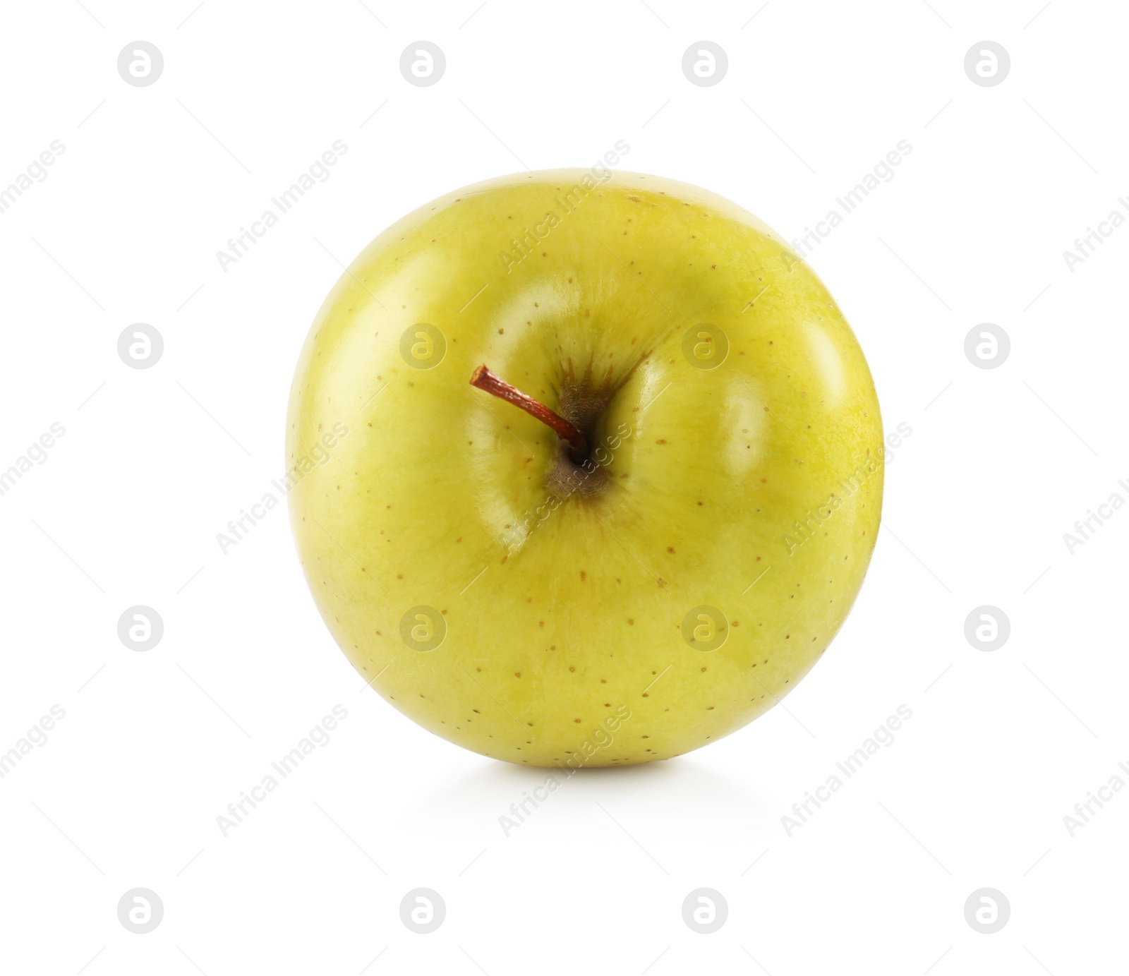 Photo of Fresh juicy yellow apple isolated on white