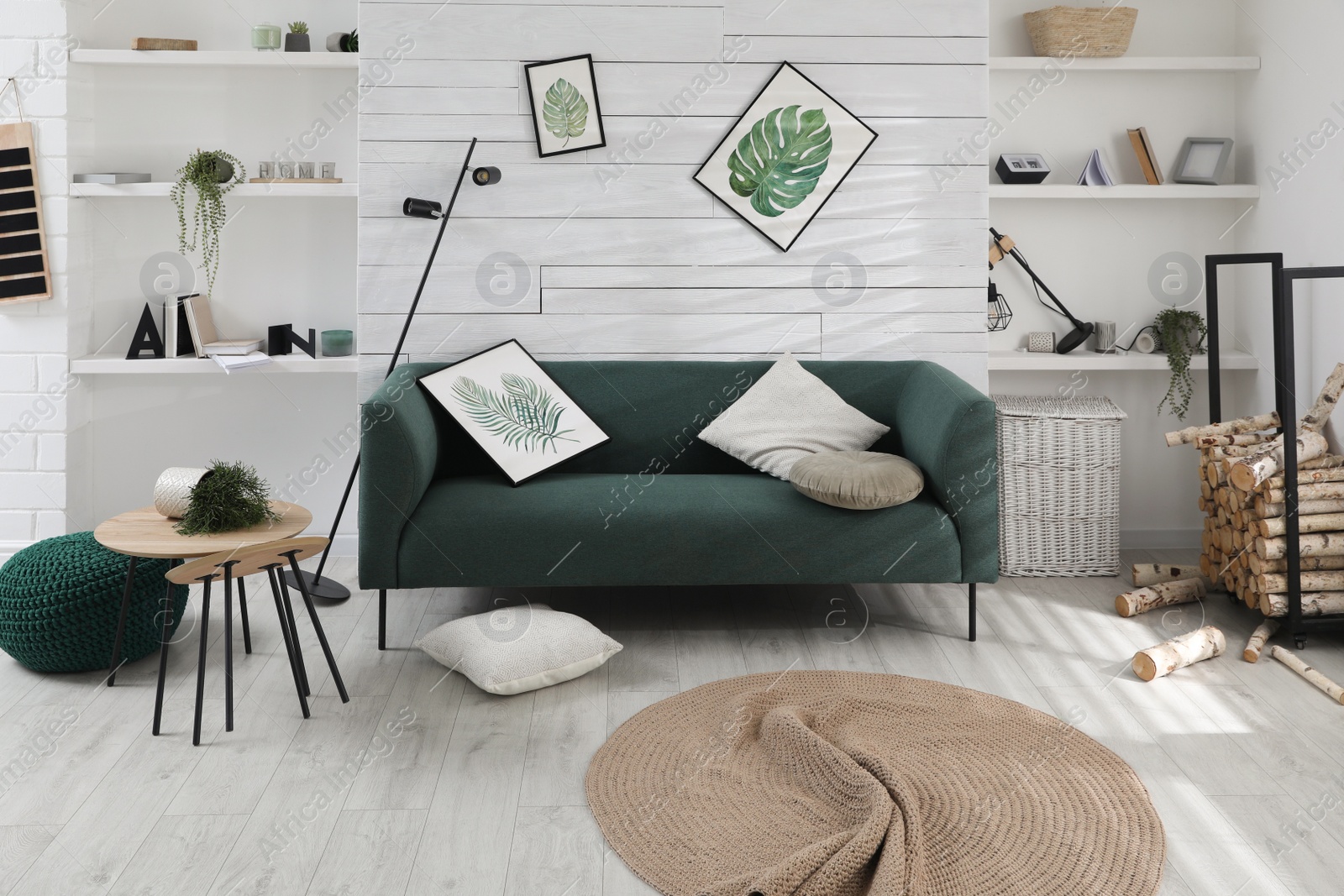 Photo of Chaotic living room interior after strong earthquake