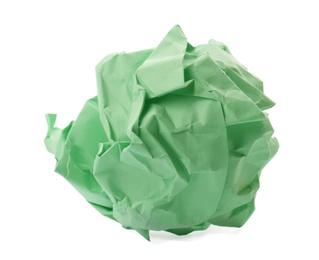 Colorful crumpled sheet of paper on white background