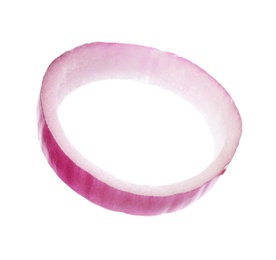 Ring of fresh red onion isolated on white