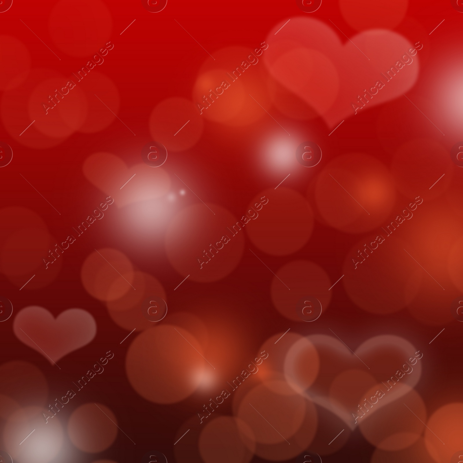 Image of Bright abstract red background with hearts. Happy Valentine's day