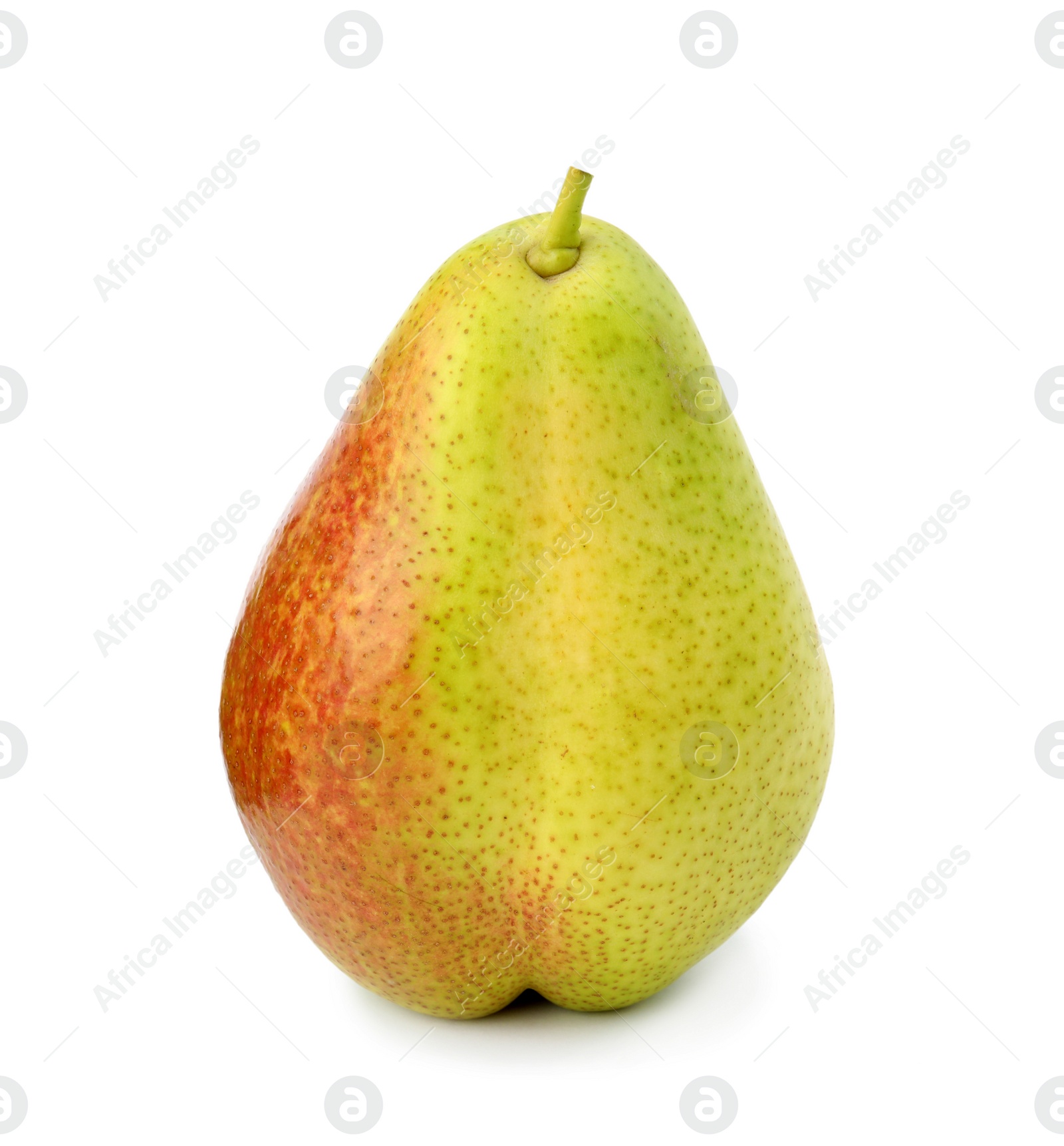 Photo of Ripe fresh juicy pear isolated on white