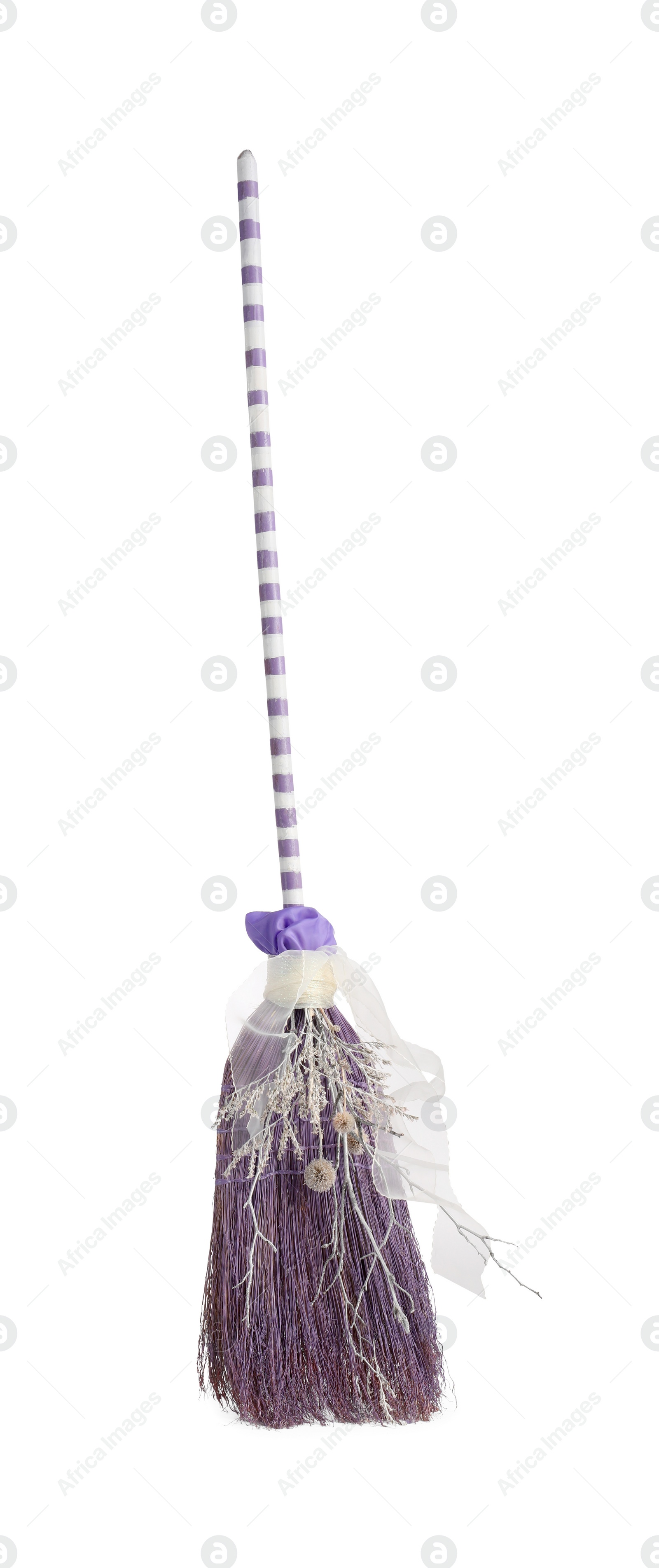 Photo of One beautiful witch's broom isolated on white