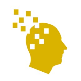 Illustration of Dementia concept. yellow human head losing fragments on white background