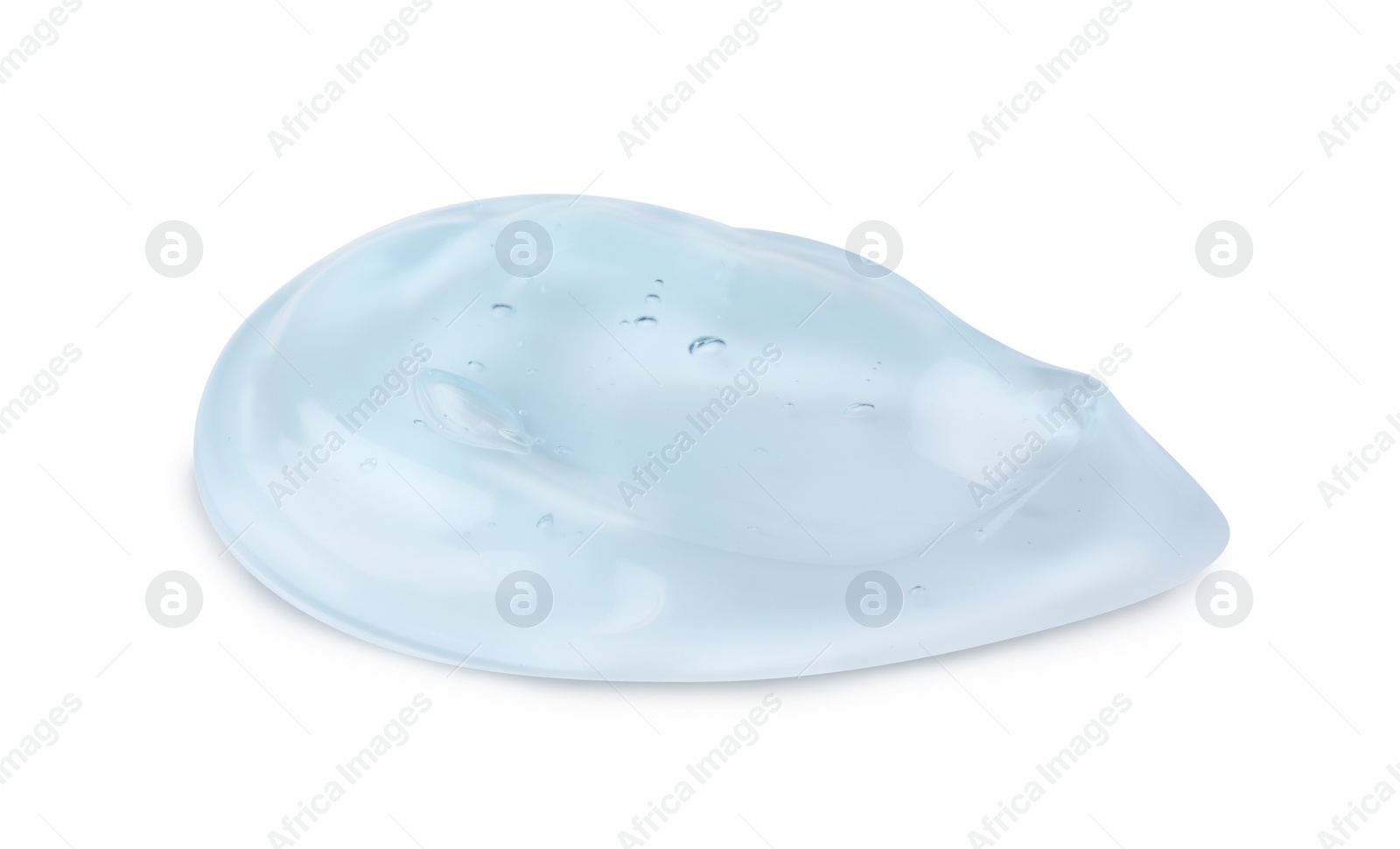 Photo of Sample of transparent cosmetic gel on white background