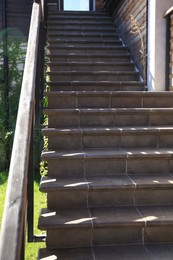 Photo of View of beautiful empty staircase on sunny day