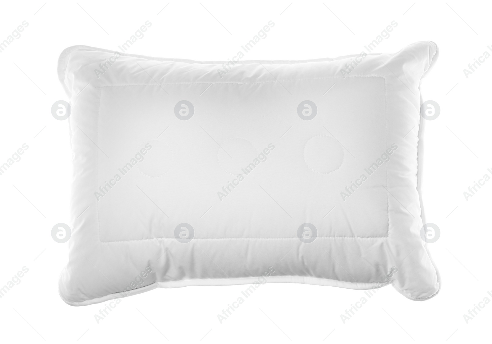 Photo of Soft bed pillow on white background