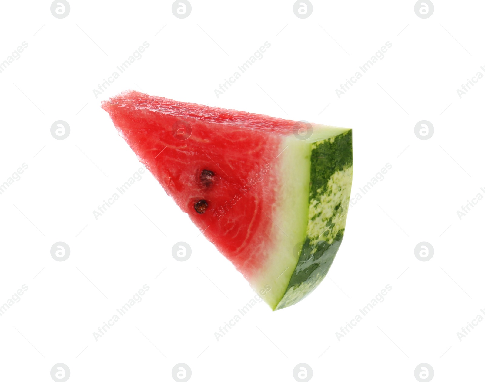 Photo of Slice of delicious ripe watermelon isolated on white