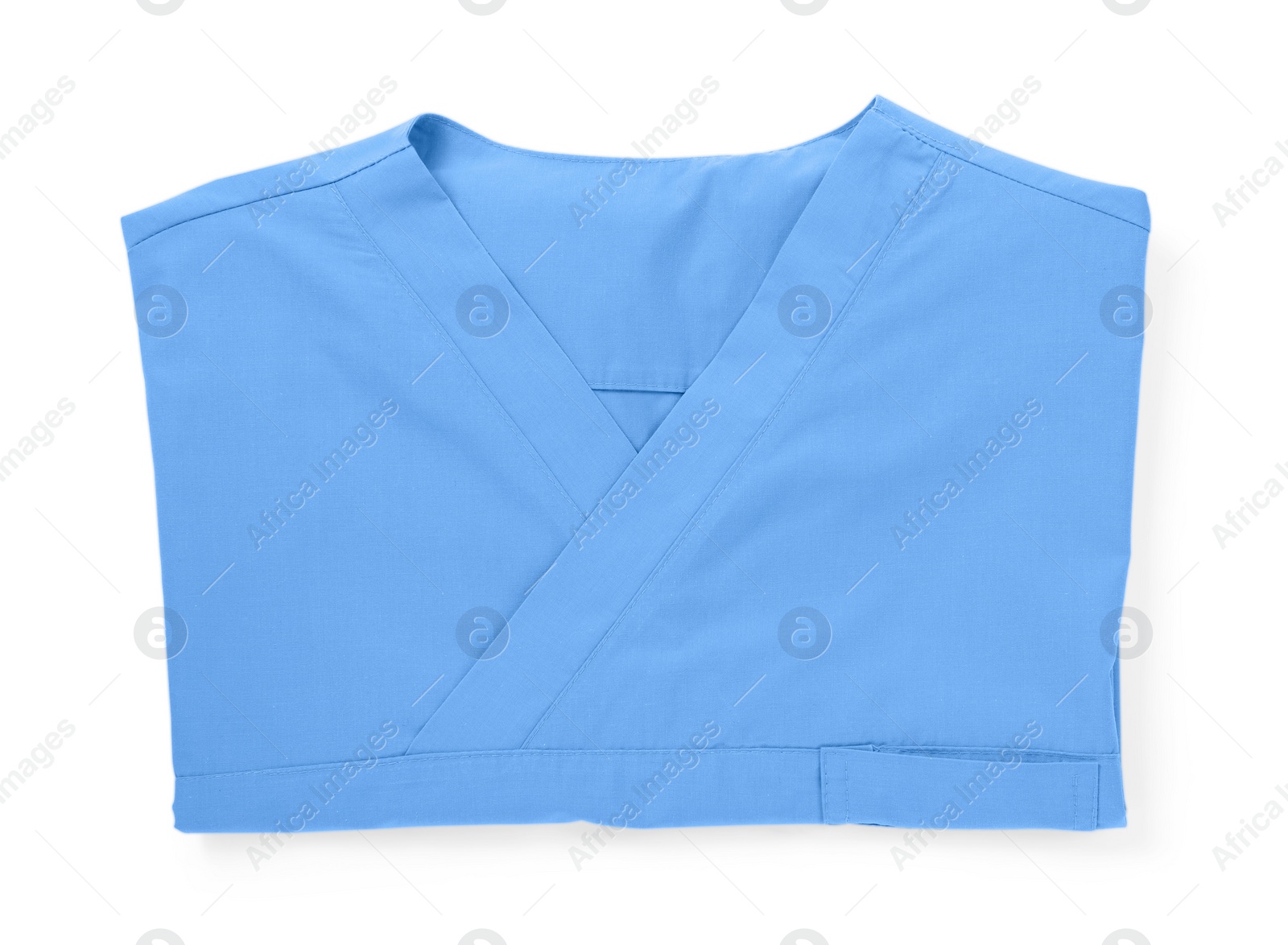 Photo of Medical uniform isolated on white, top view