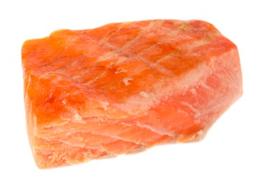 Photo of Piece of tasty grilled salmon isolated on white