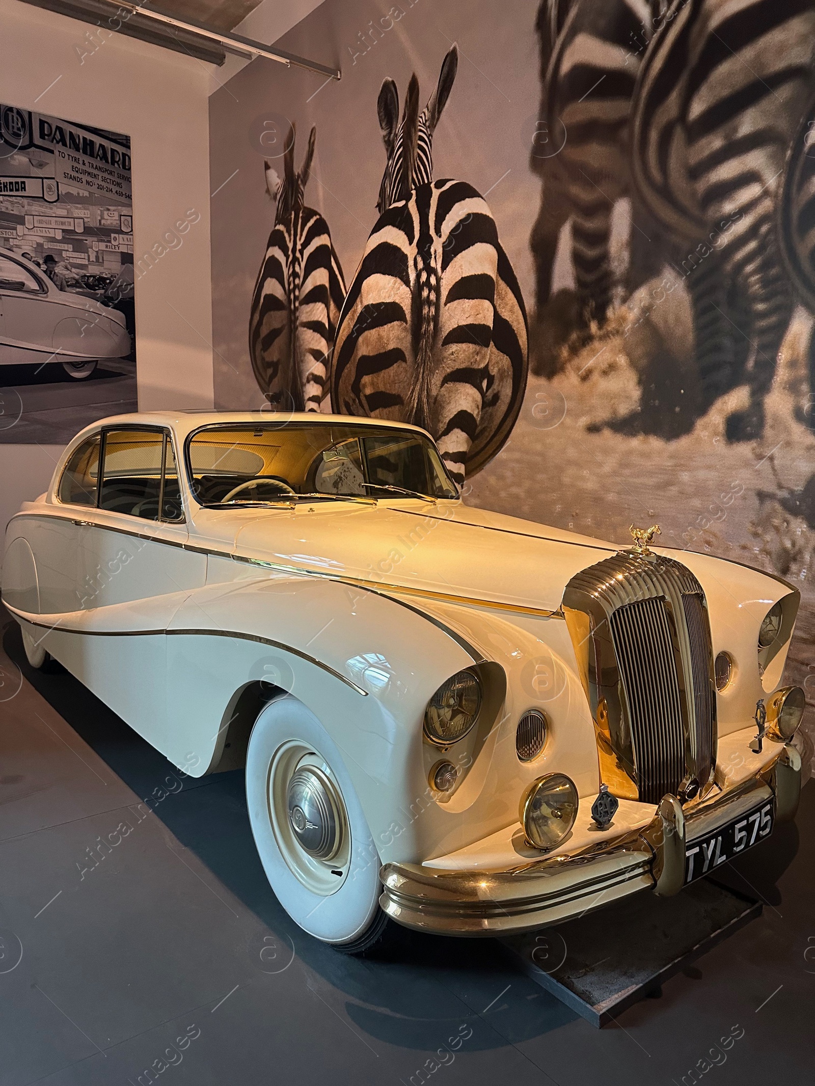 Photo of Hague, Netherlands - November 8, 2022: Beautiful view of white retro car in Louwman museum