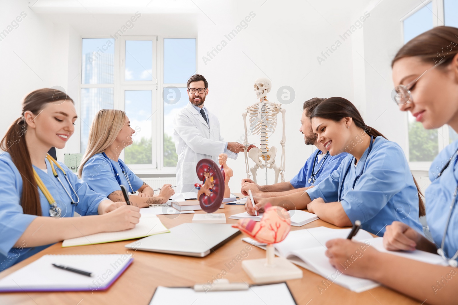 Photo of Doctor giving lecture for interns in university