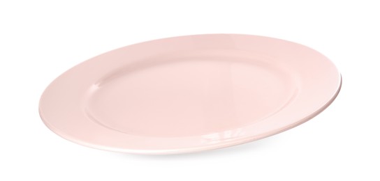 Clean light pink plate isolated on white