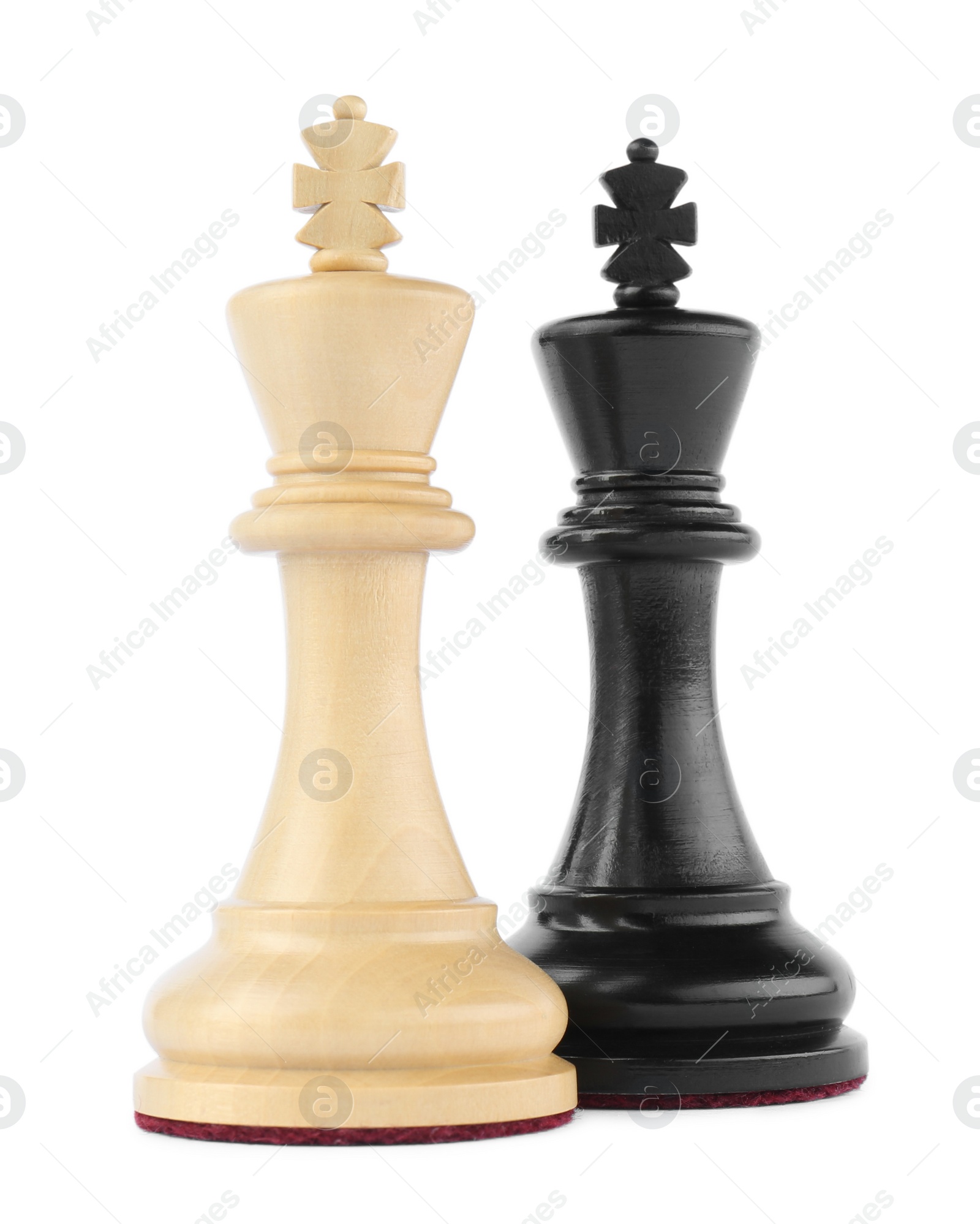 Photo of Different kings on white background. Chess pieces