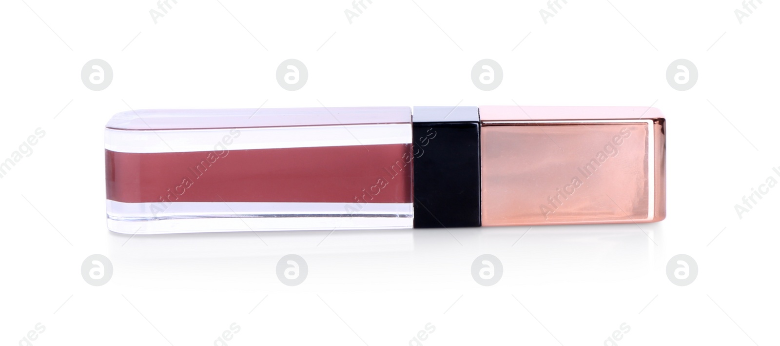 Photo of One lip gloss isolated on white. Cosmetic product