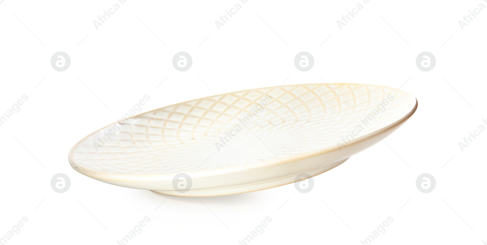 Photo of Clean empty ceramic plate isolated on white