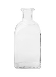 Photo of Vinegar in glass bottle isolated on white