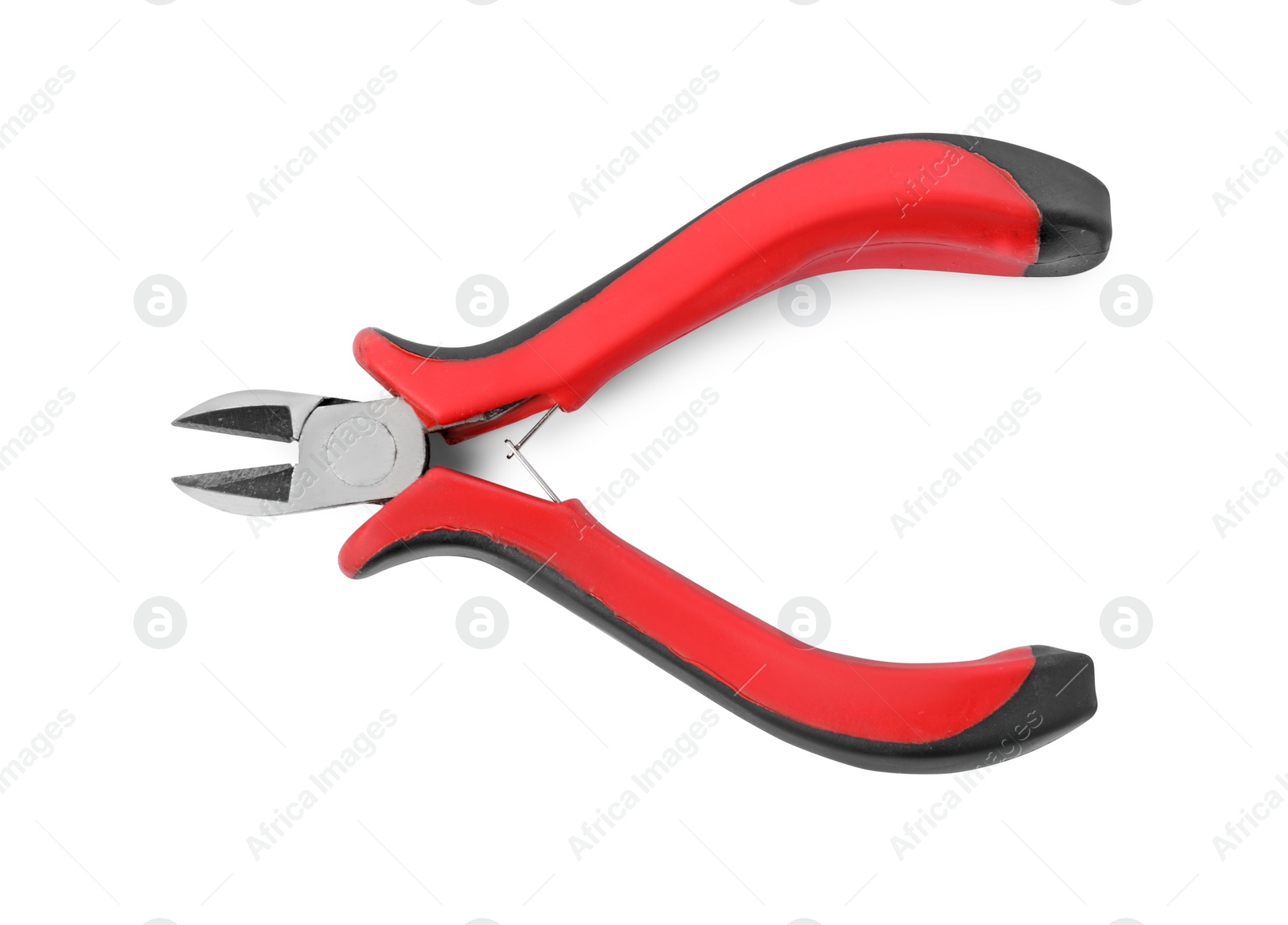 Photo of New side cutting pliers isolated on white, top view