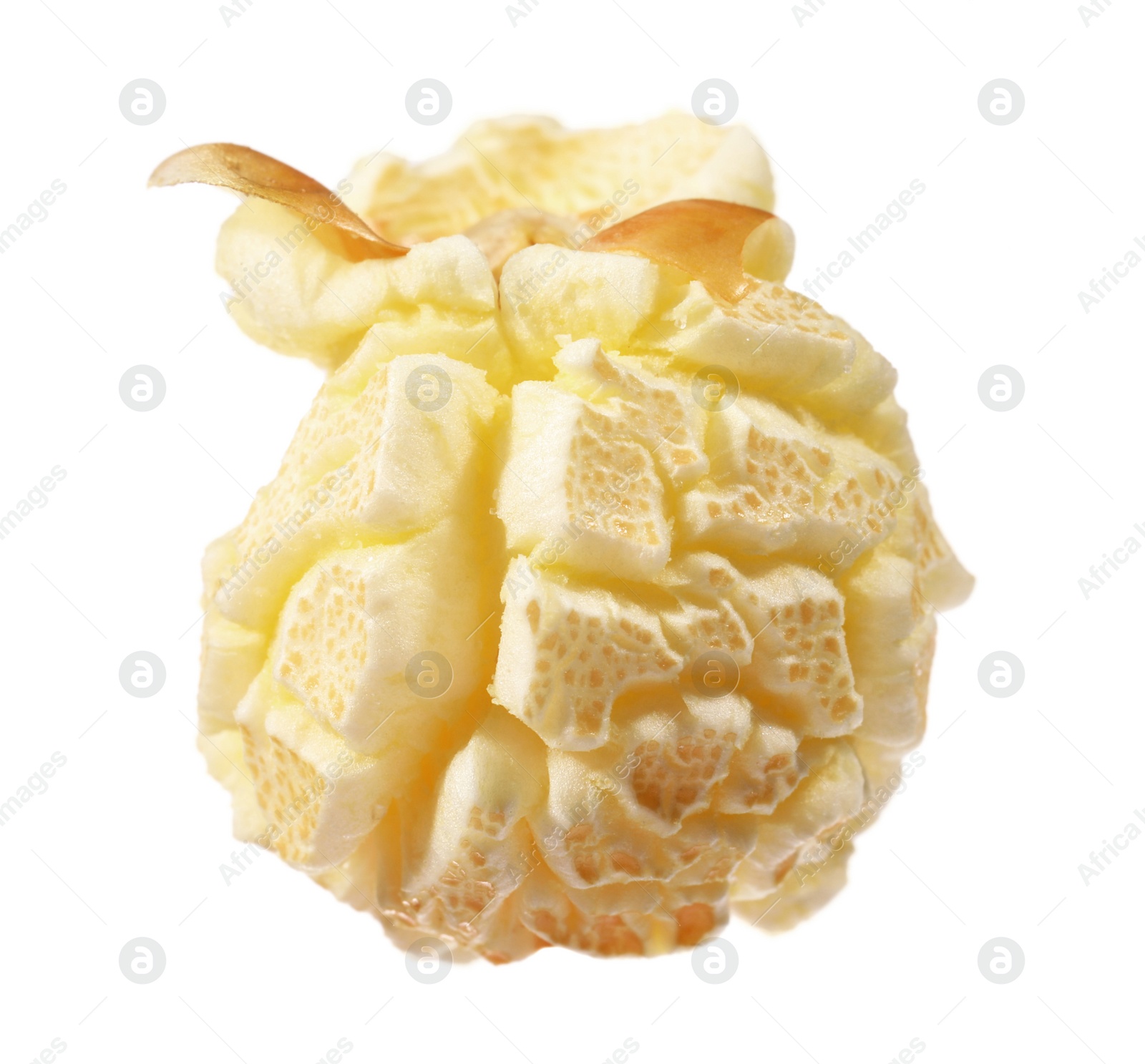 Photo of Kernel of tasty fresh popcorn isolated on white