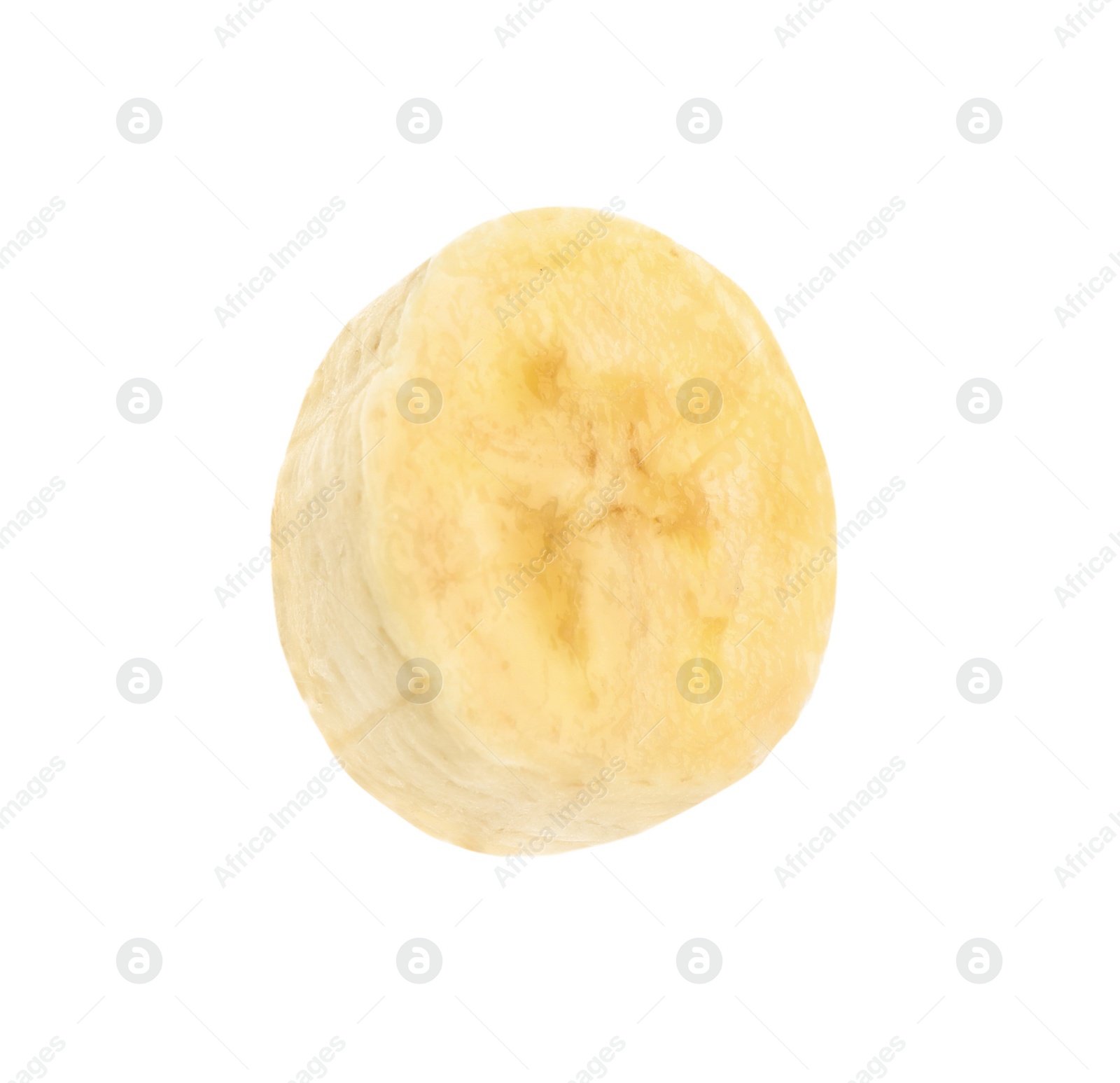 Image of Slice of tasty ripe banana isolated on white