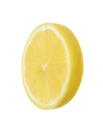 Fresh ripe lemon slice isolated on white