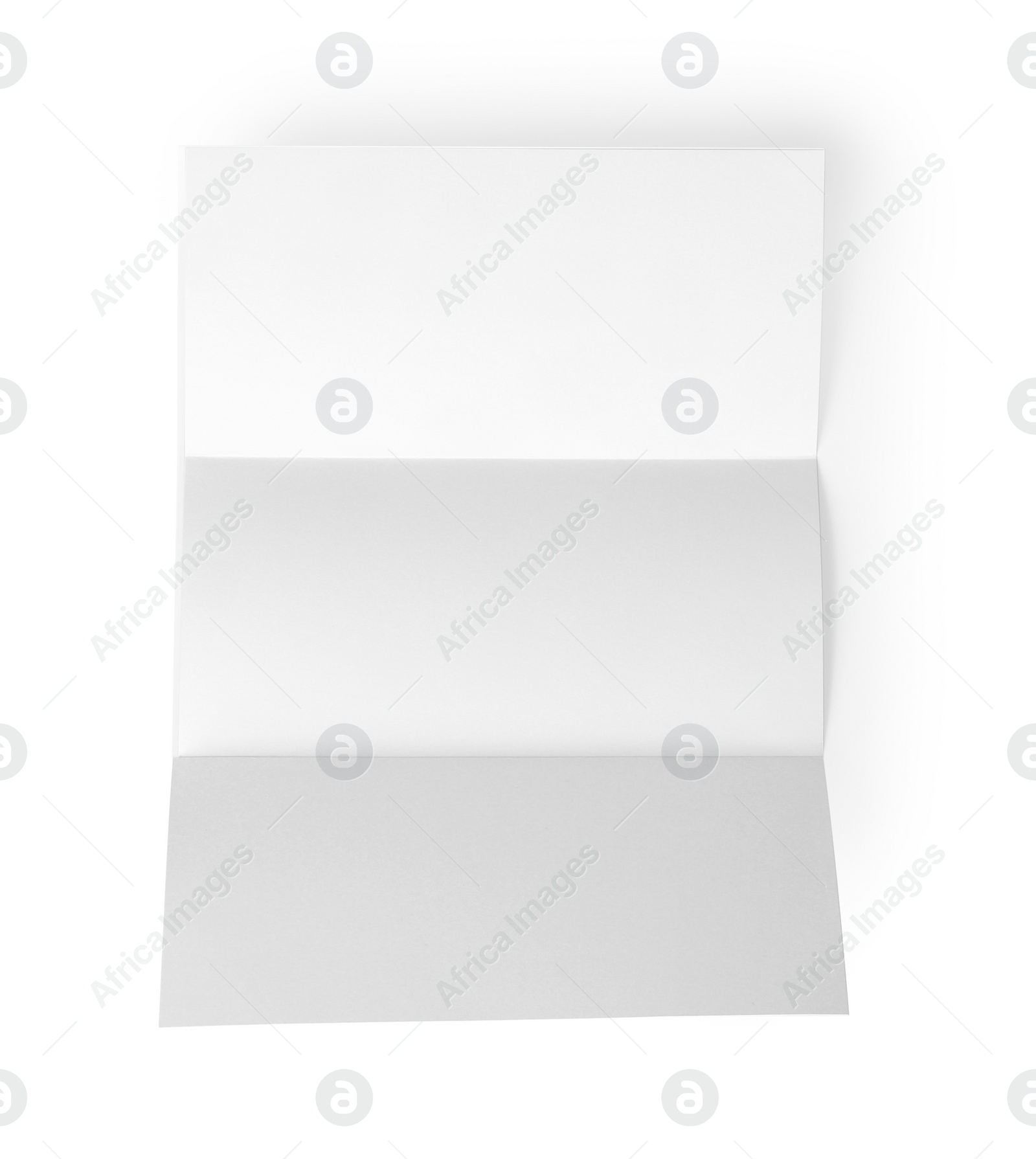 Photo of Blank brochure on white background, top view. Mock up for design