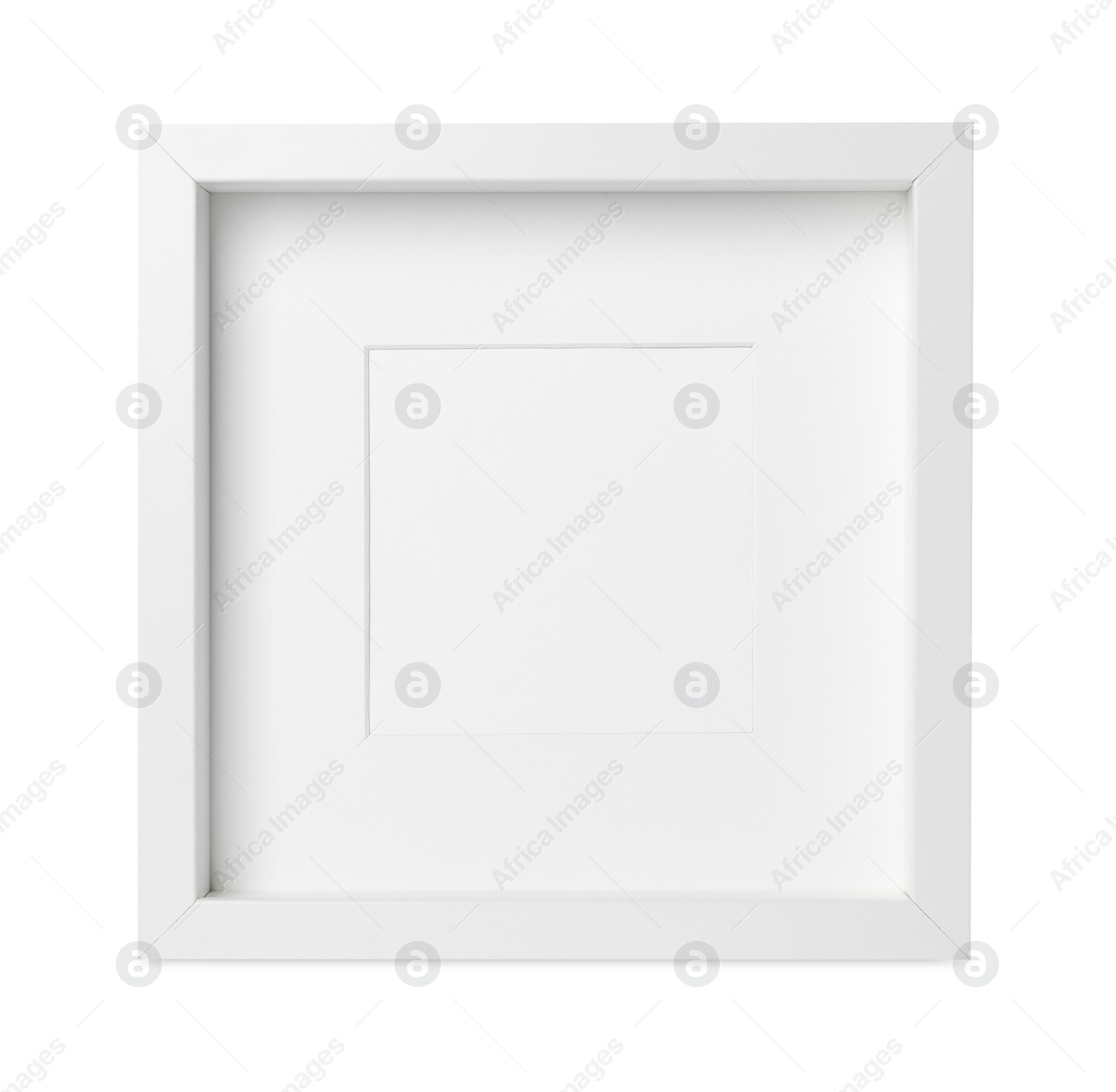 Photo of Empty frame on white background. Space for design